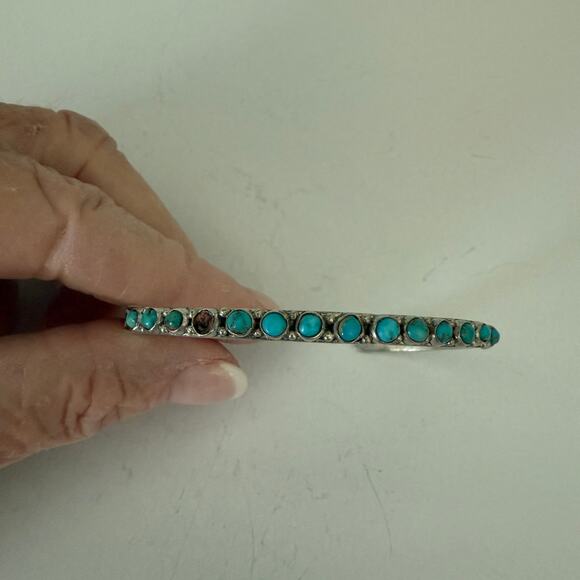 Vintage Turquoise Bracelet Lot, circa 1970's, Native American Unsigned - Picture 9 of 16